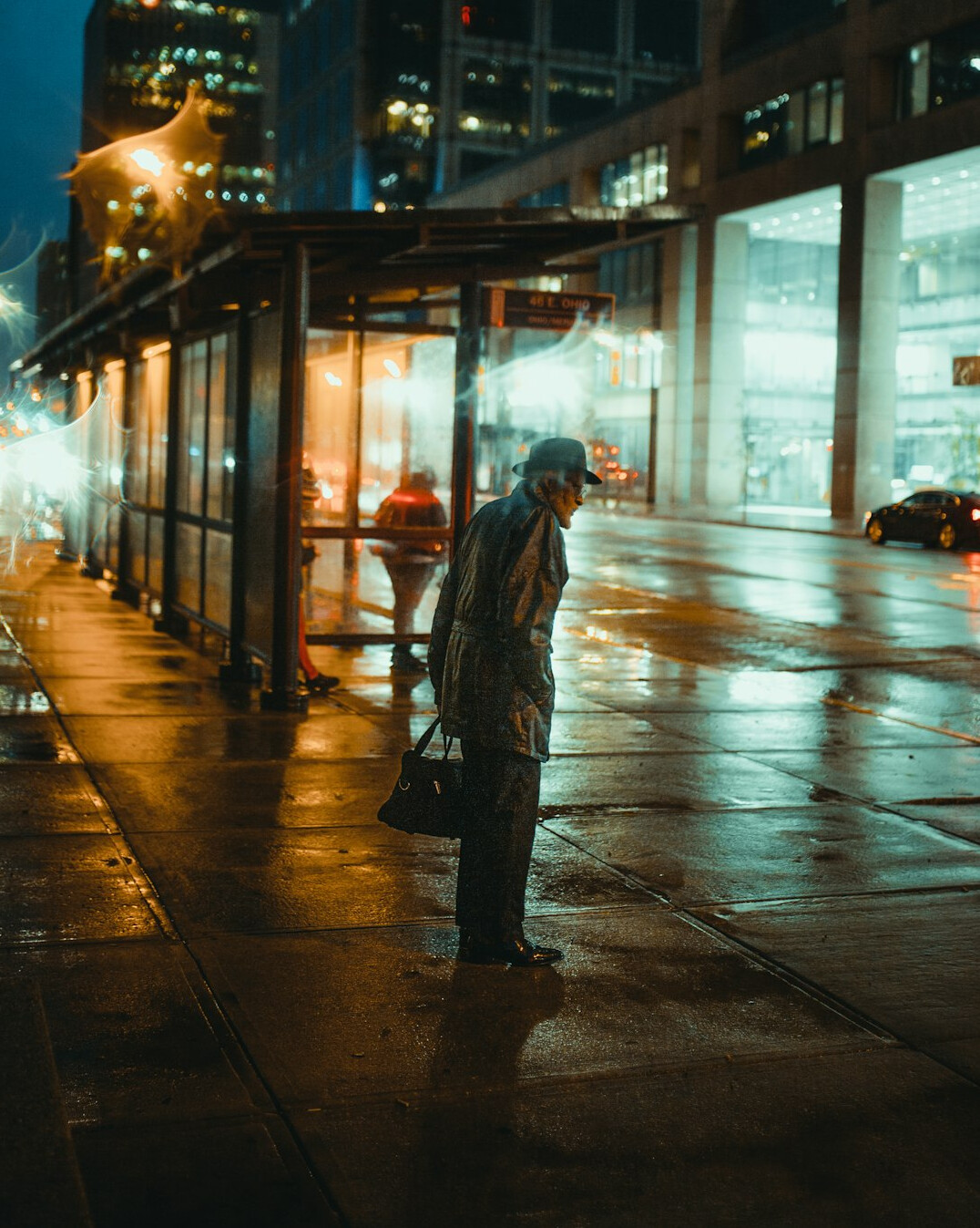 detective reading notebook at night