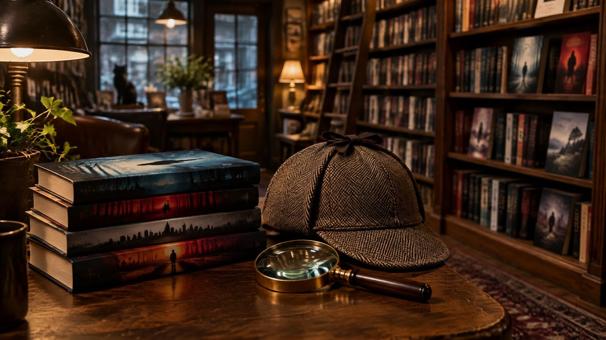 mystery bookstore interior